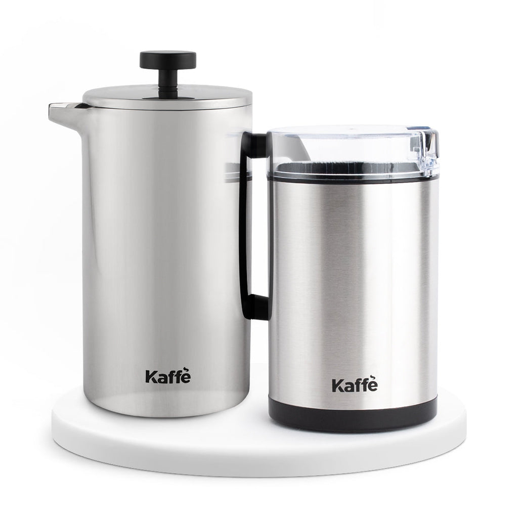 Paquete esencial de cafetera de émbolo, acero inoxidable